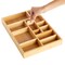 Juvale Drawer Organizer Tray - 8-Slot Drawer Divider for Utensils - Versatile Silverware Holder - Desk Tray for Office Supplies - 14 x 10 x 2 in, Brown, Bamboo